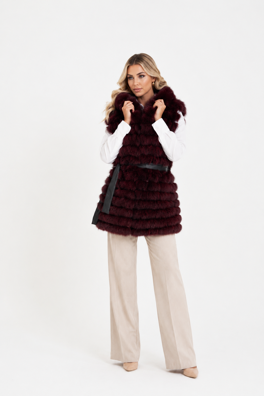Gilet volpe Marzia bordeaux