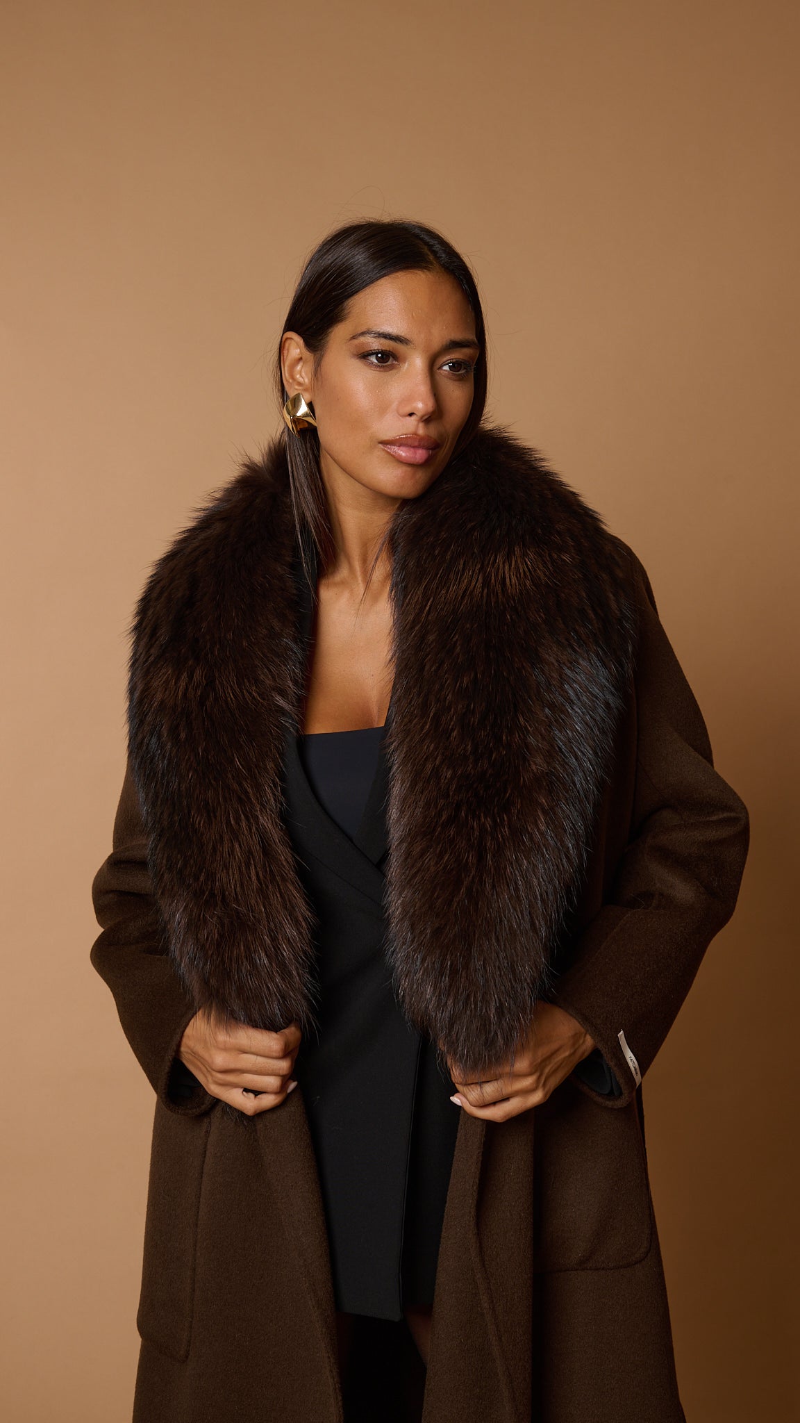 Drama luxury coat moka