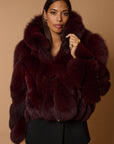 Bomber in volpe bordeaux
