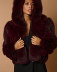 Bomber in volpe bordeaux