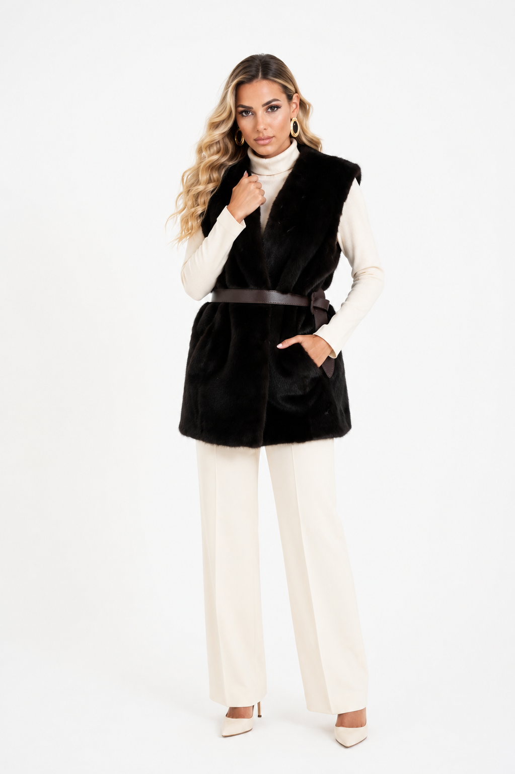 Gilet visone violetta