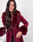 Cappotto luxury bordeaux bordo in volpe