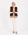 Gilet visone e pelle ramona
