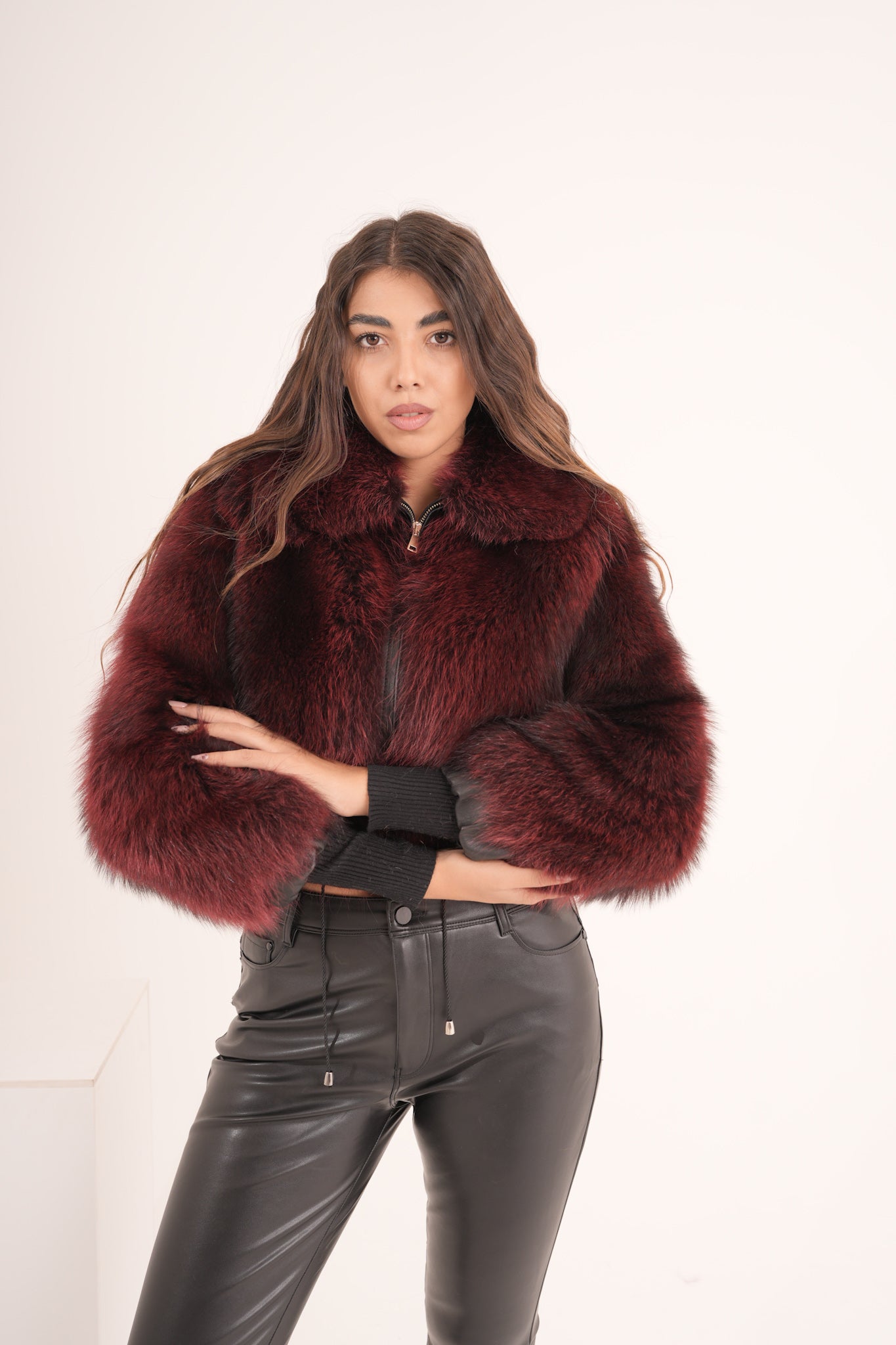 Bomber crop Burgundy