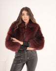 Bomber crop Burgundy