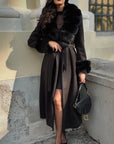 Cappotto monopetto bordi in  volpe black