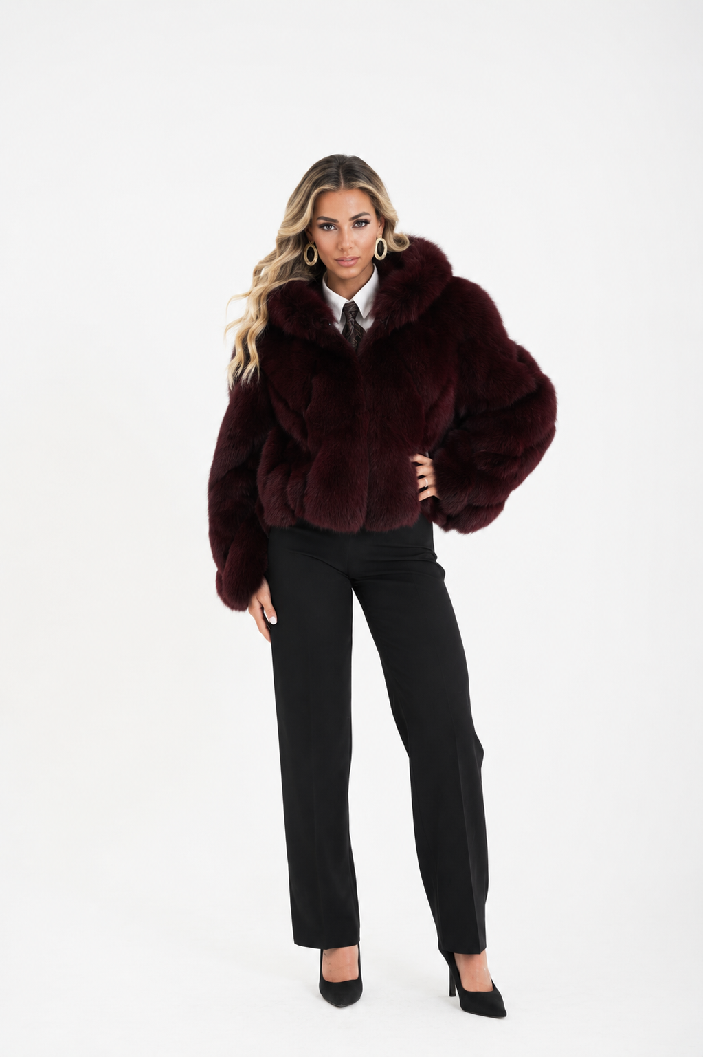 Bomber volpe orchidea bordeaux