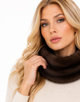 Fascia/collo in visone marrone scuro