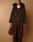 SAVANN Luxury COAT 100% lana Brown