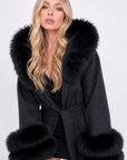 Cappotto Malin  in lana e cashmere antracite