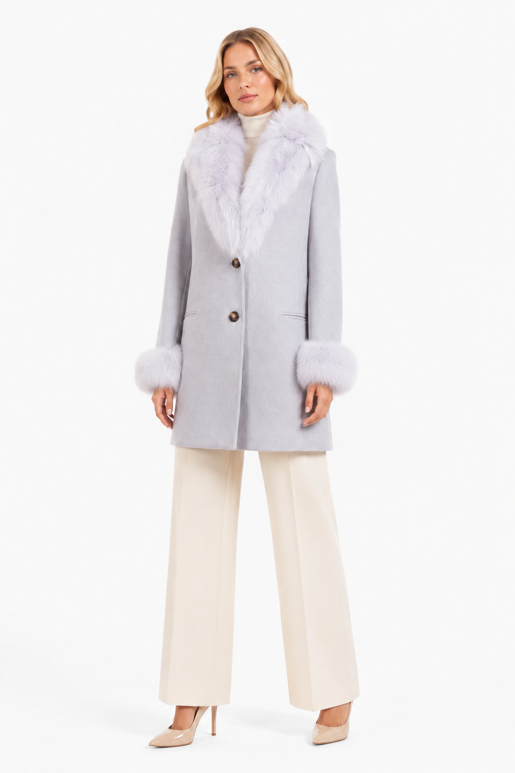 Cappotto baronetto bordi volpe
