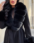 Cappotto monopetto bordi in  volpe black