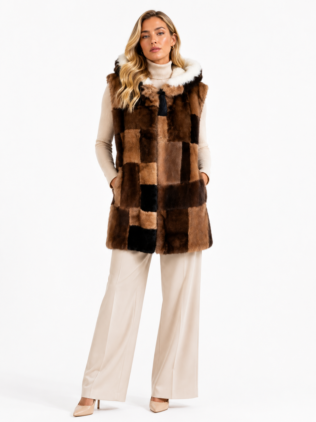 Gilet visone pach Ysaline