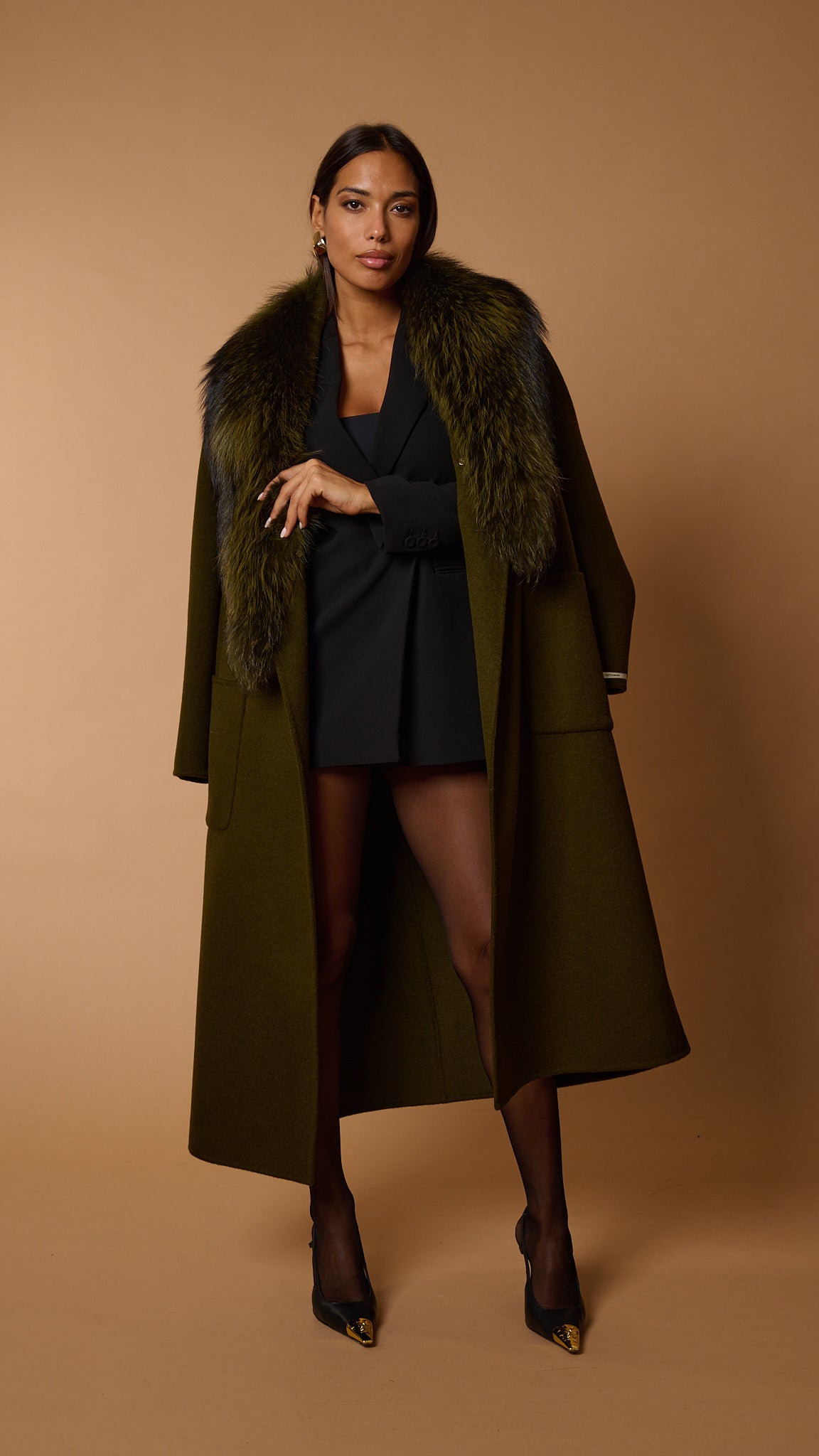 Drama luxury coat green