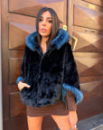 Cappa  in visone Blue