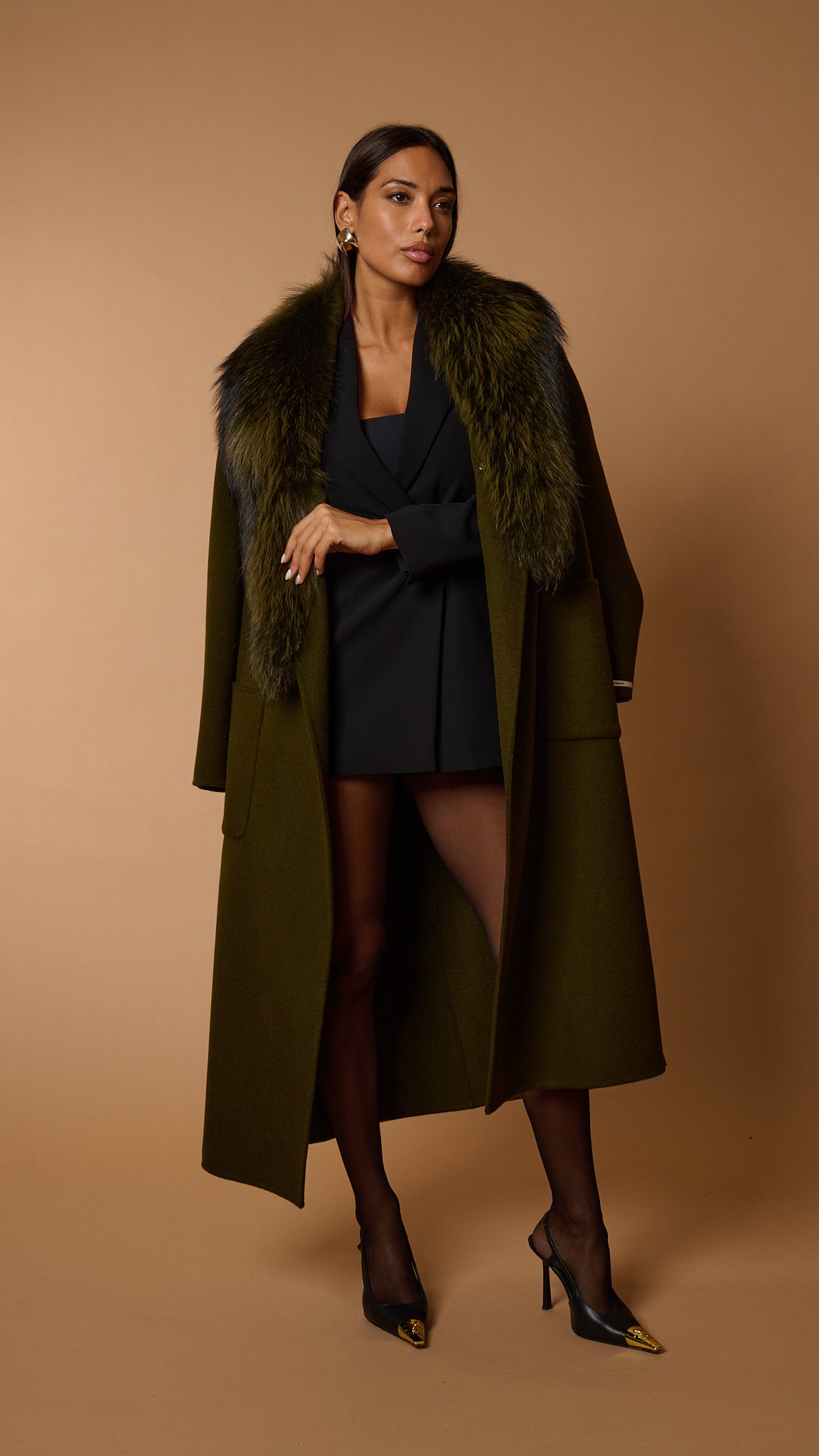 Drama luxury coat green