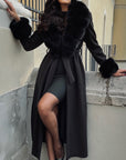 Cappotto monopetto bordi in  volpe black