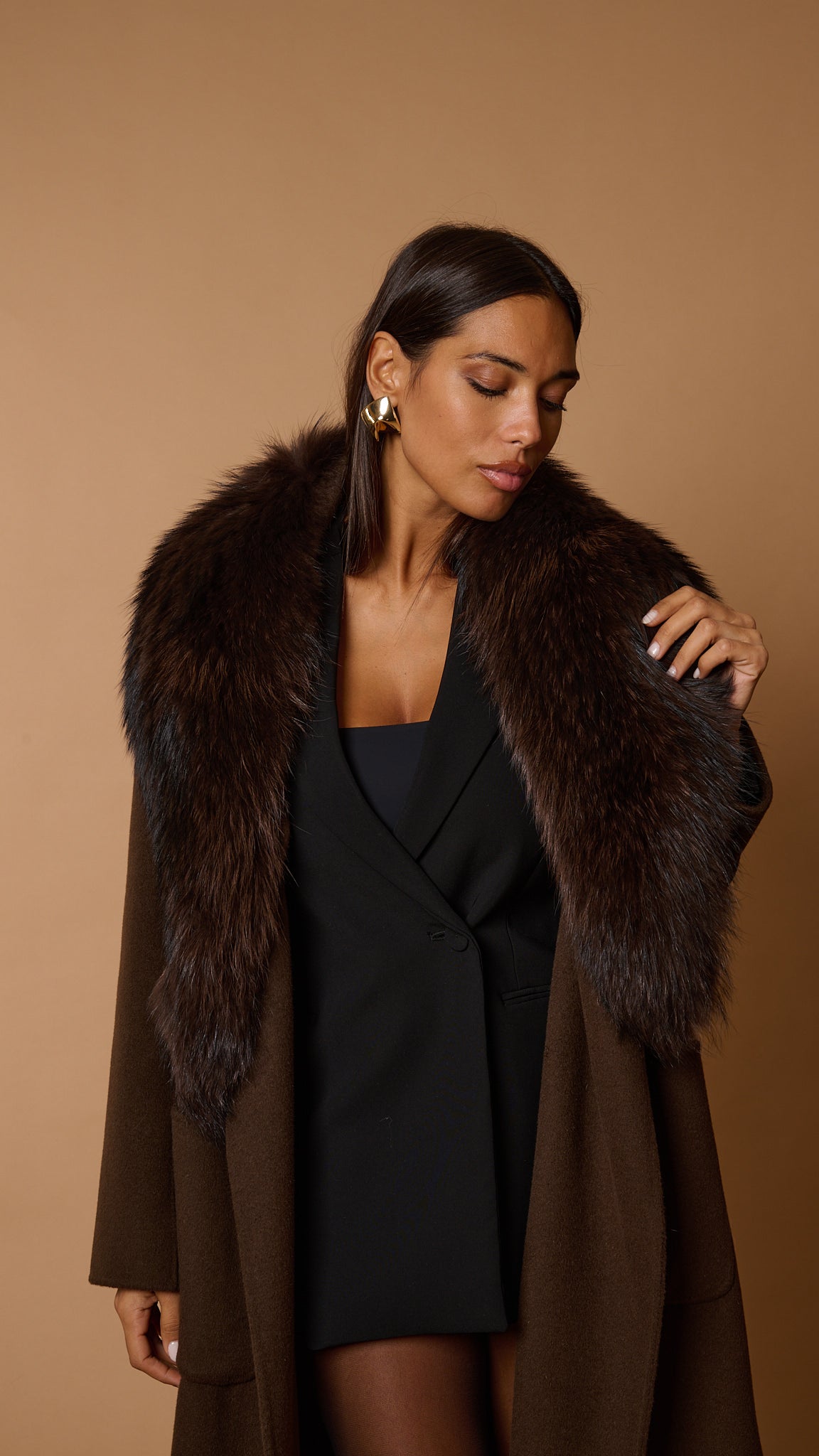 Drama luxury coat moka