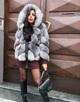 Volpe Peony Grey natural fox luxury