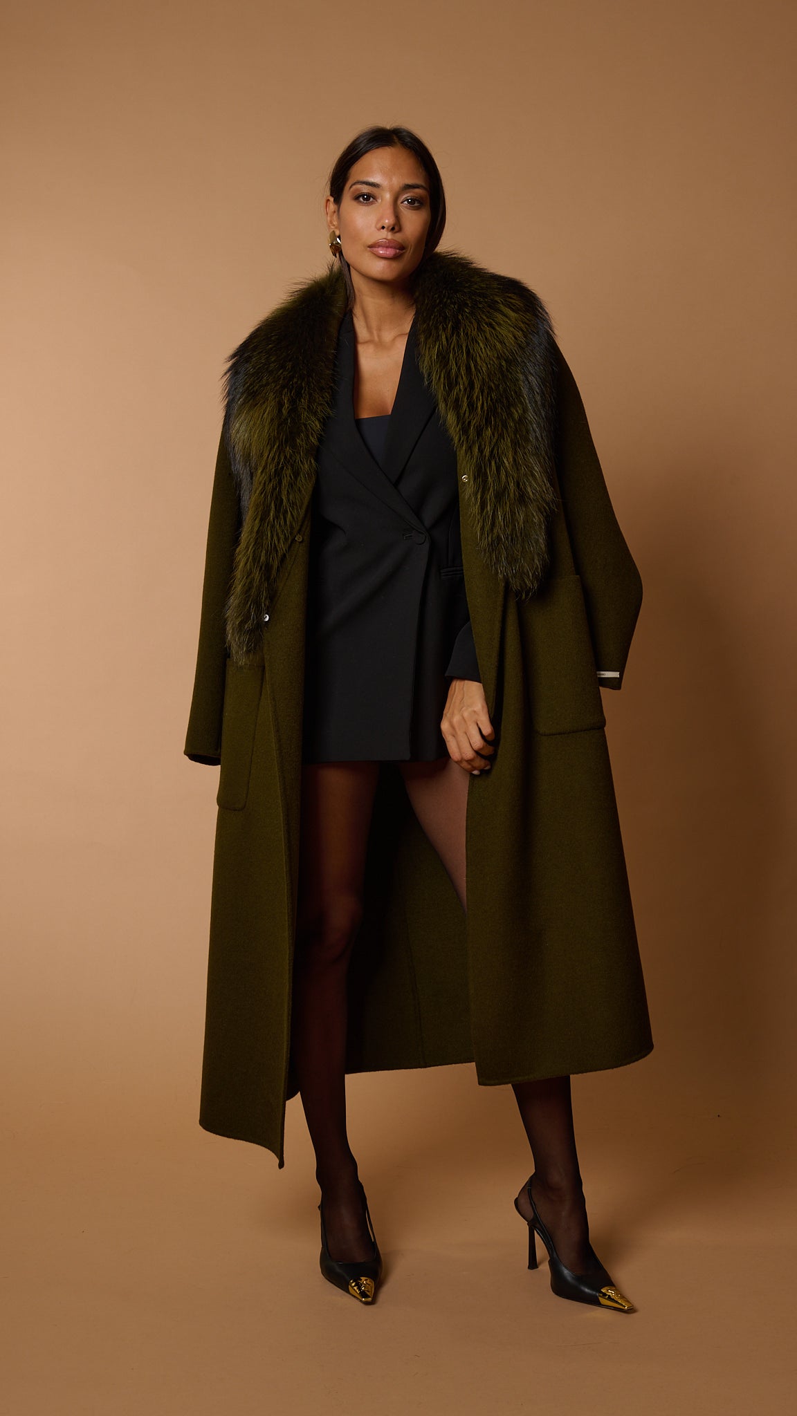 Drama luxury coat green