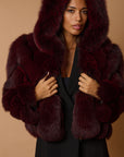 Bomber in volpe bordeaux