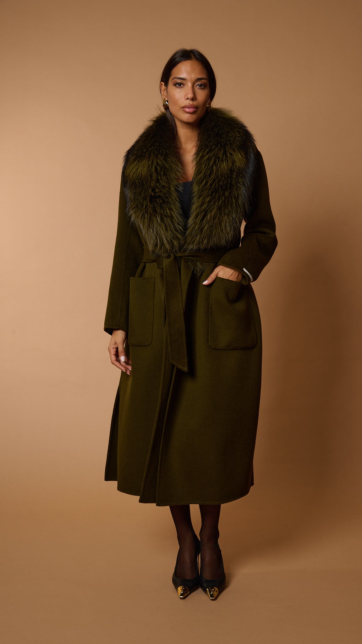 Drama luxury coat green