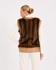 Gilet visone e pelle ramona
