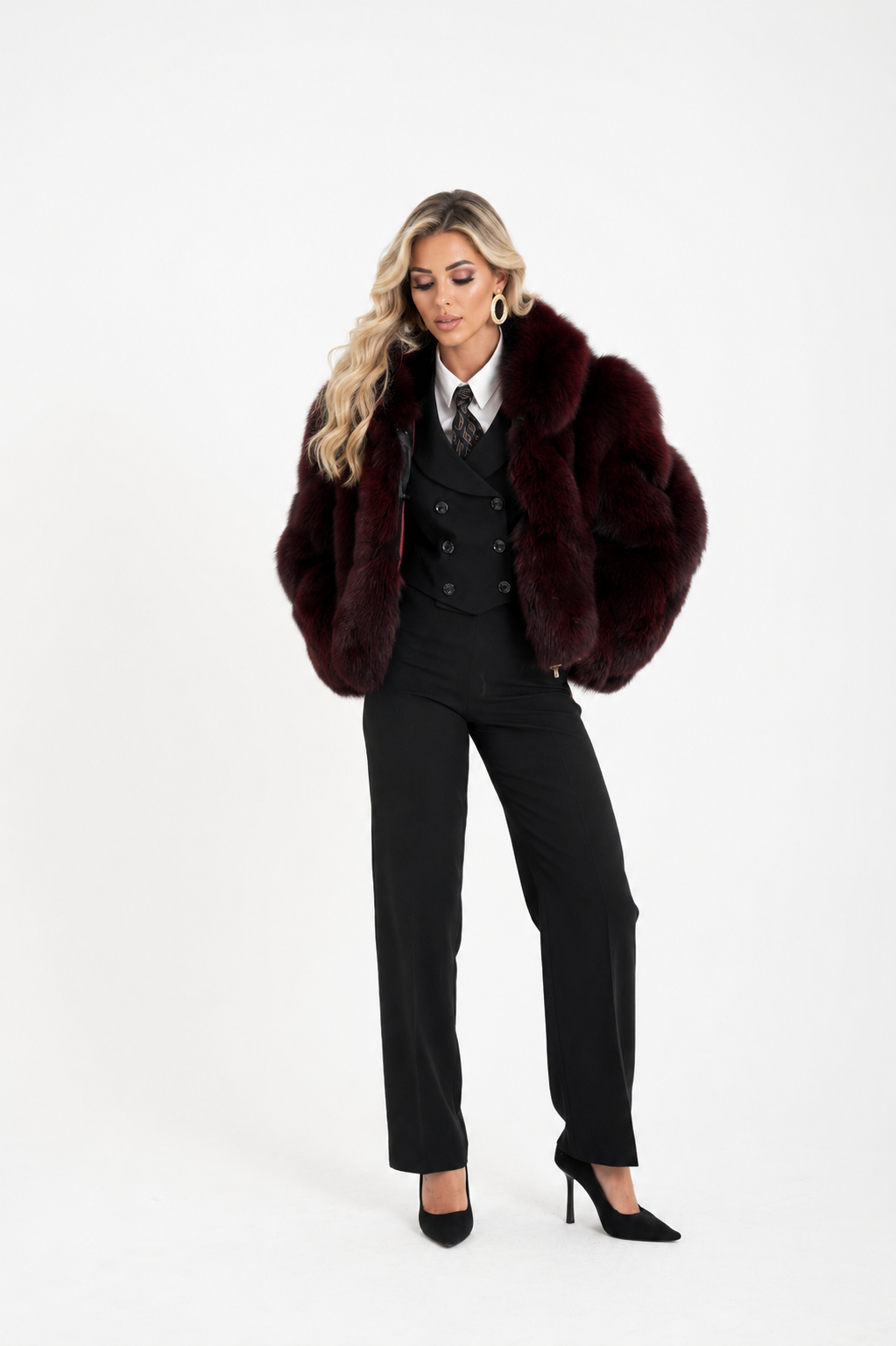 Bomber volpe orchidea bordeaux
