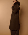 SAVANN Luxury COAT 100% lana Brown