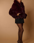 Bomber in volpe bordeaux