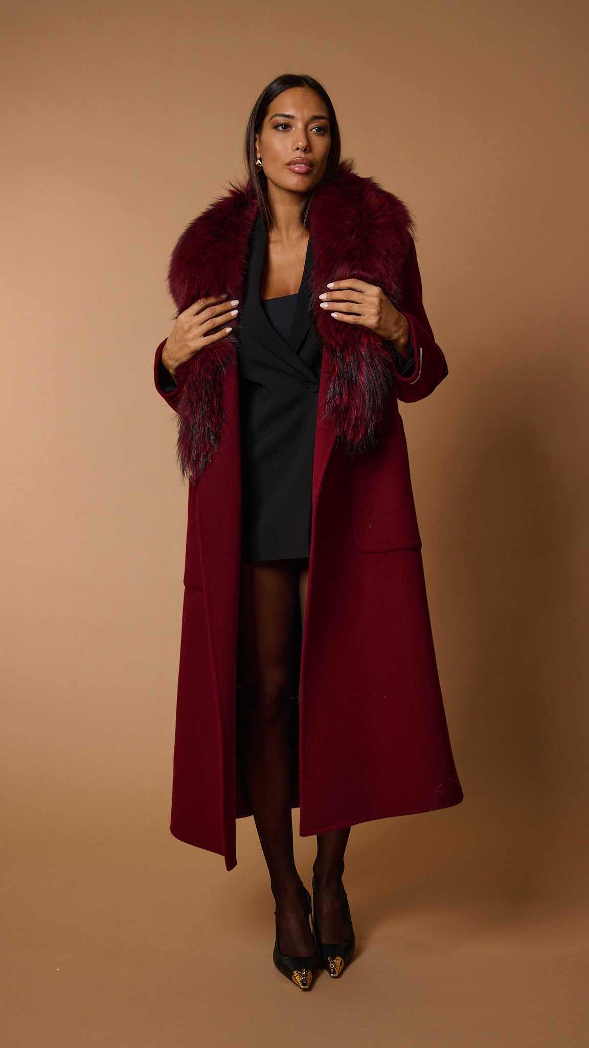 Drama luxury coat bordeaux