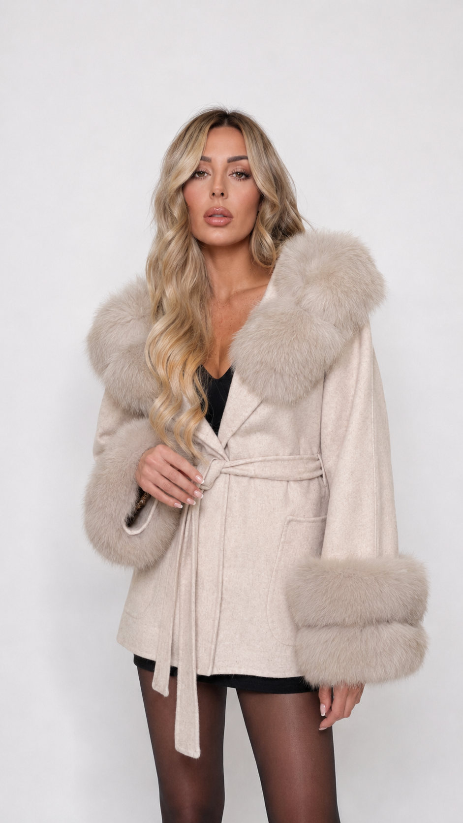 Cappotto Malin in lana e cashmere panna