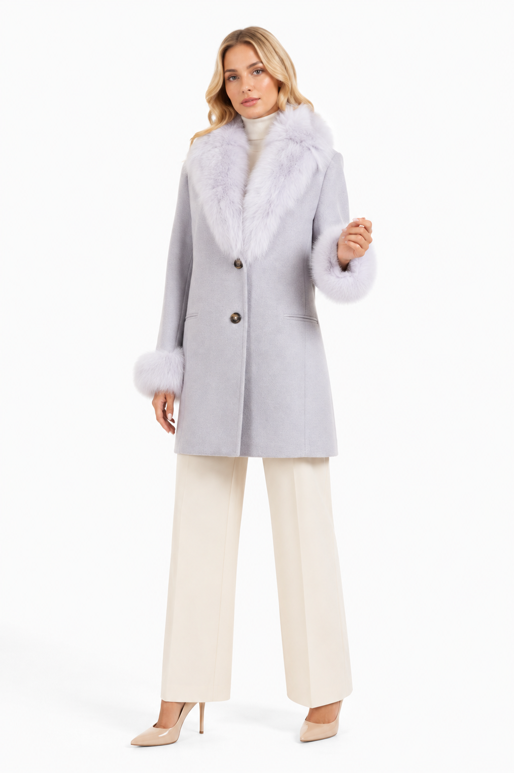 Cappotto baronetto bordi volpe