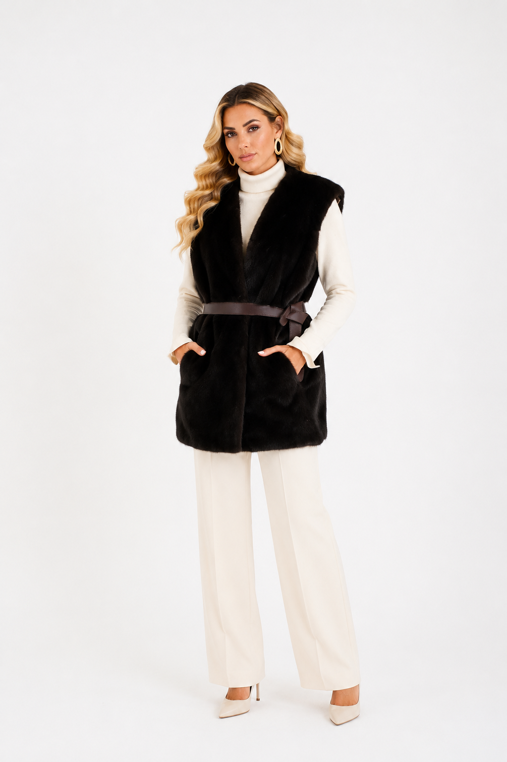 Gilet visone violetta