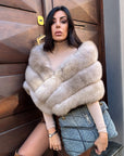 Stola in volpe luxury nude
