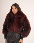 Bomber crop Burgundy