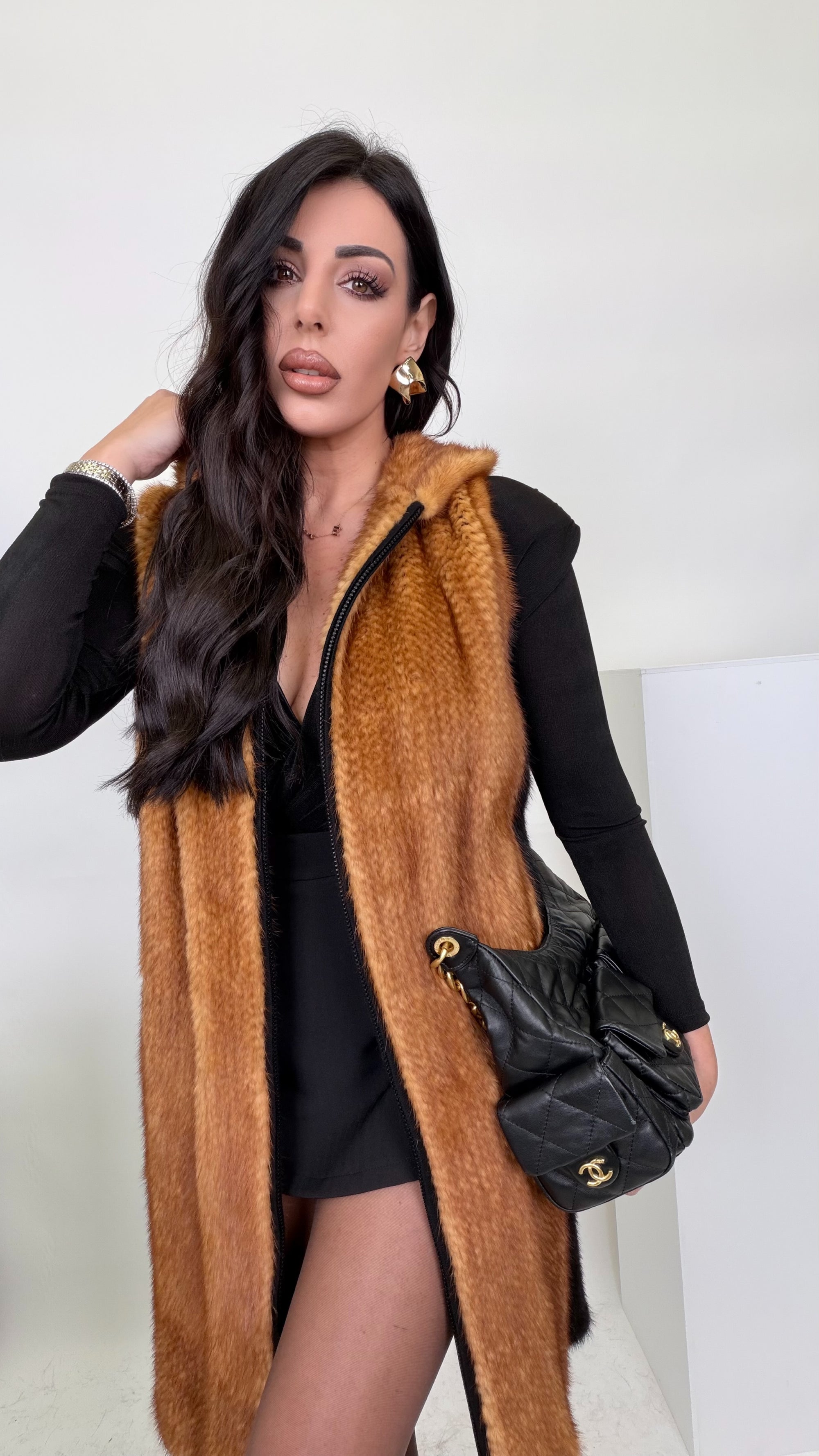 Gilet luxury tricot di visone