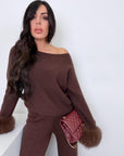 Coordinato in lana e volpe choco