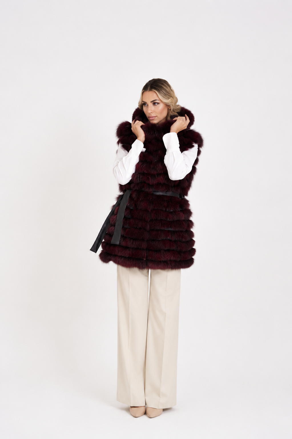 Gilet volpe Marzia bordeaux