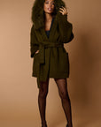 Galbin wool luxury coat green