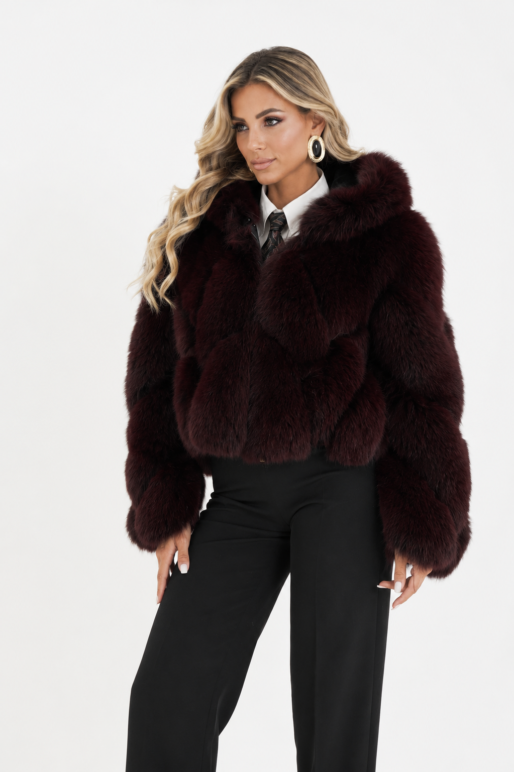 Bomber volpe orchidea bordeaux