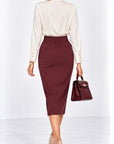 Gonna Midi Fiocco bordeaux