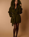 Galbin wool luxury coat green
