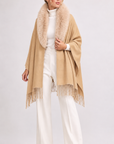 Sciarpa/Mantella 70%lana 30% cashmere bordo in volpe