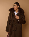 SAVANN Luxury COAT 100% lana Brown