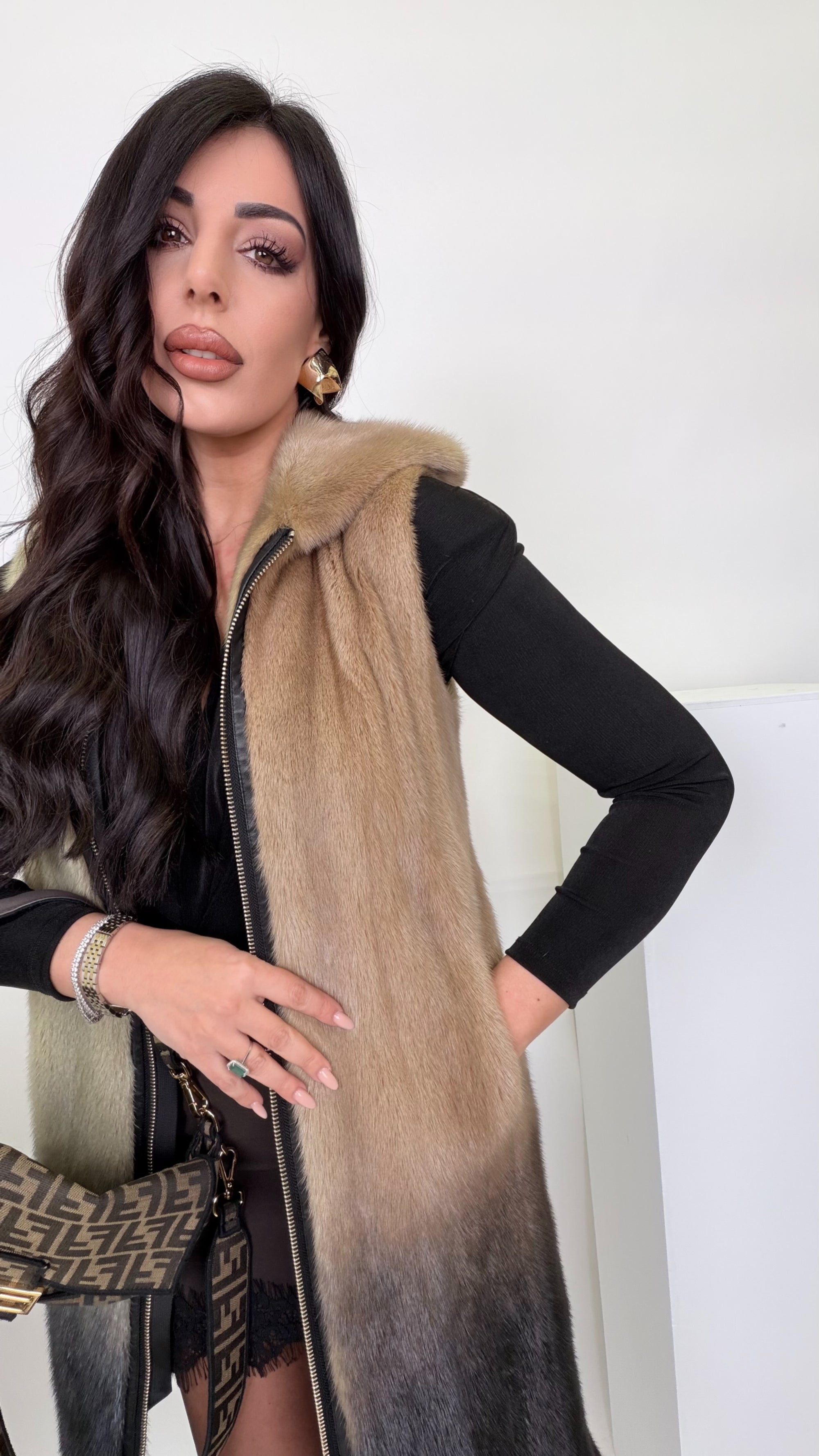 Gilet visone luxury degrade