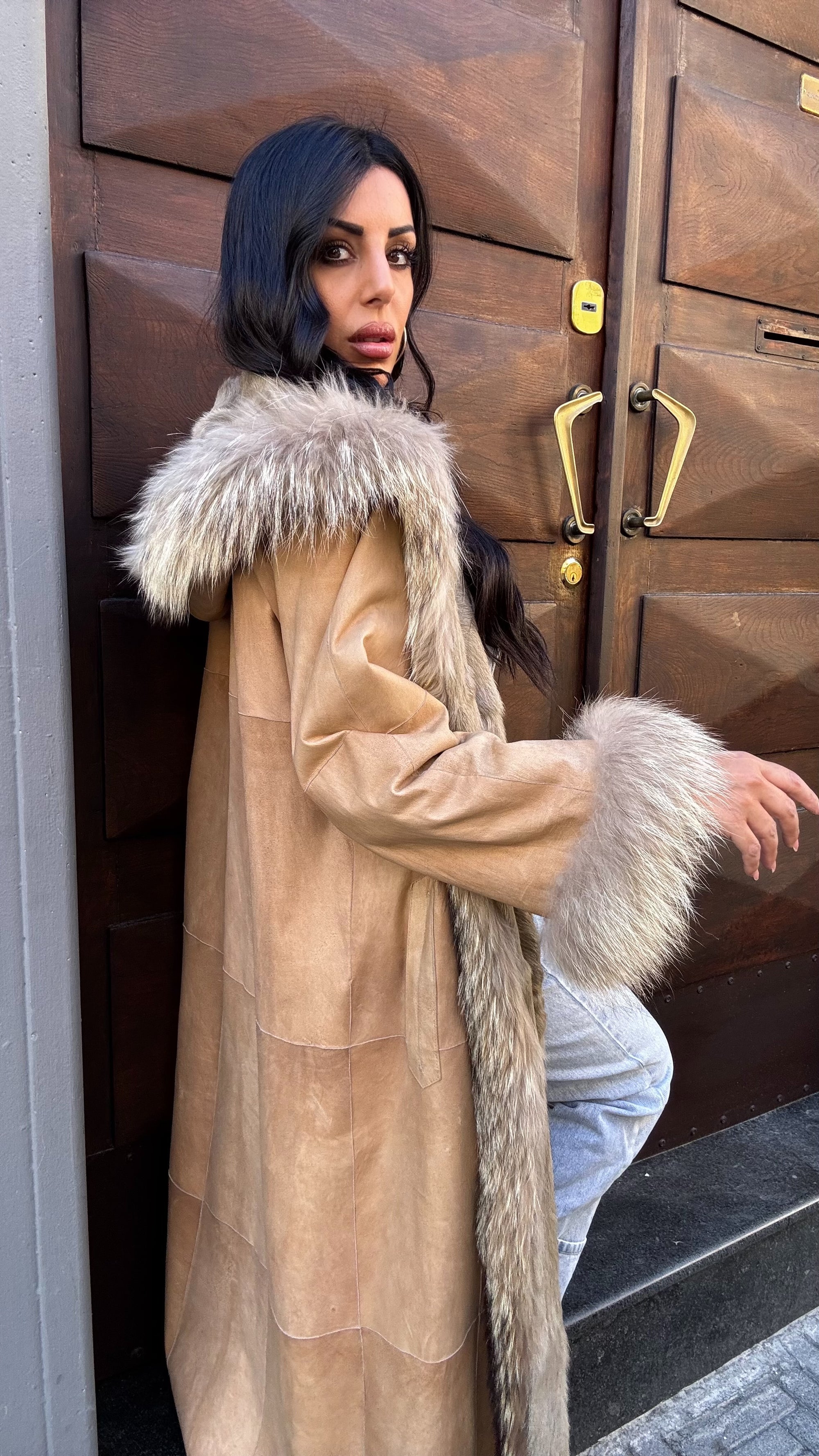 Cappotto in renna e interno in volpe Penelope
