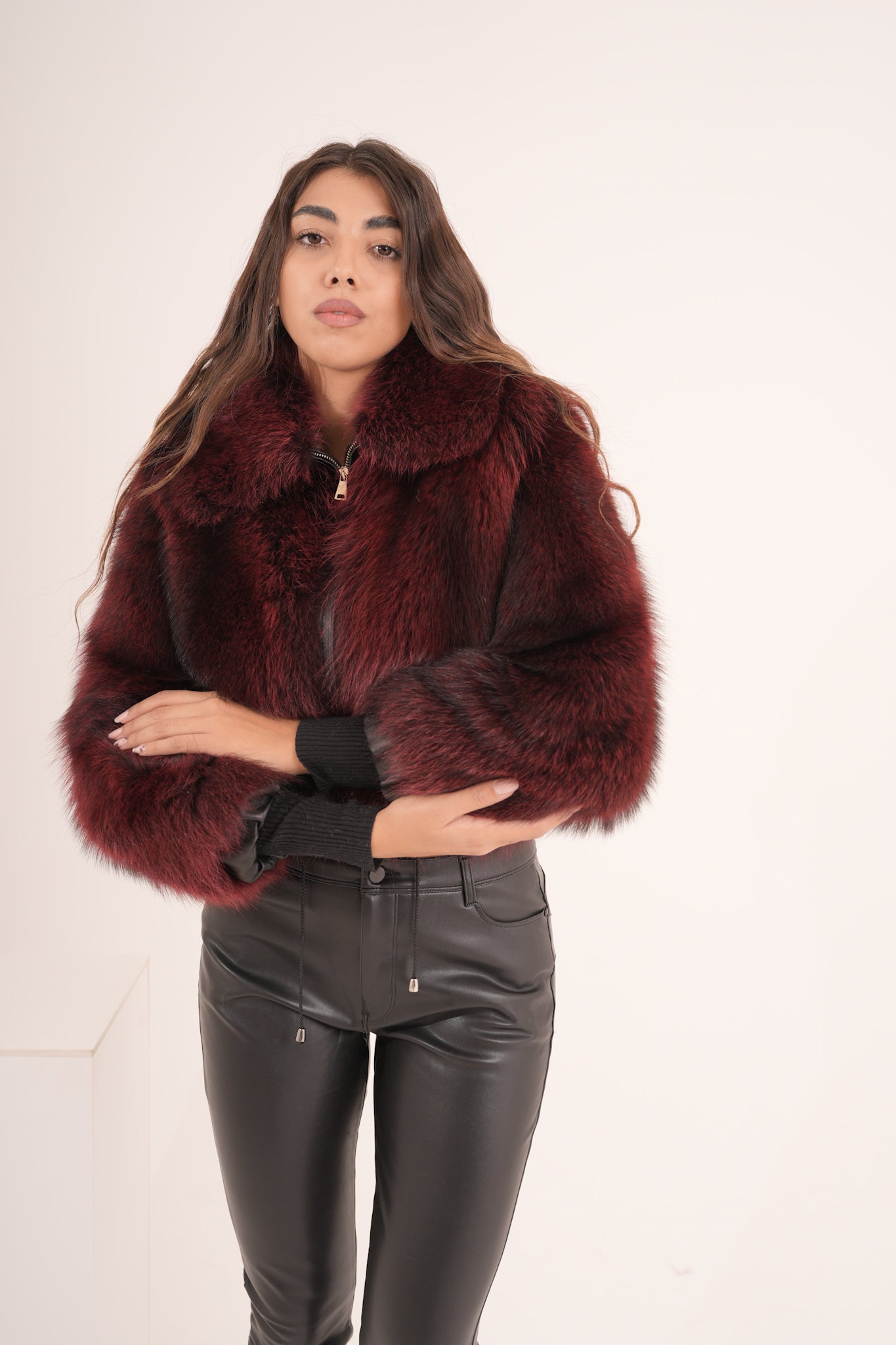 Bomber crop Burgundy
