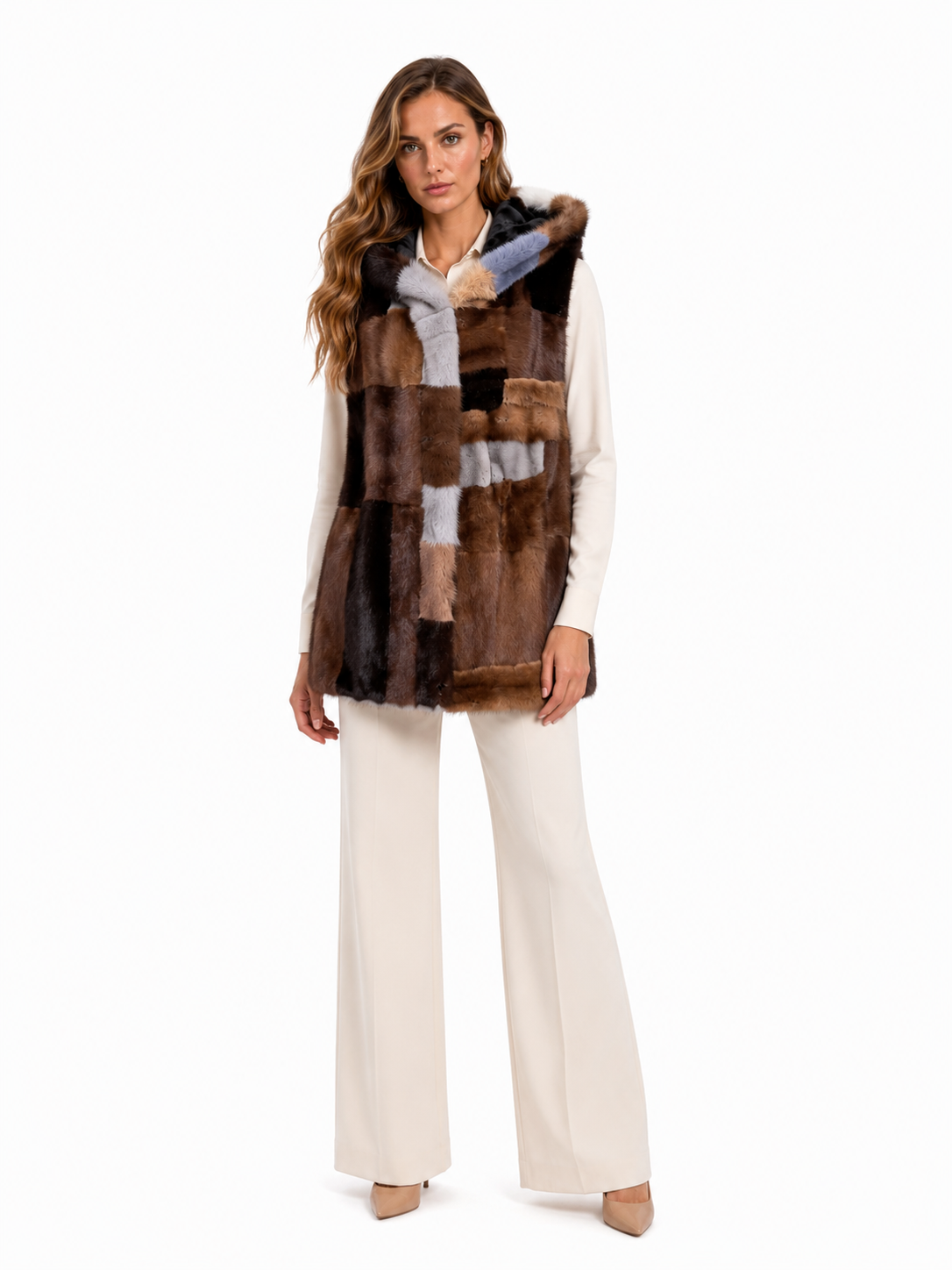 Gilet visone pach Arvelia