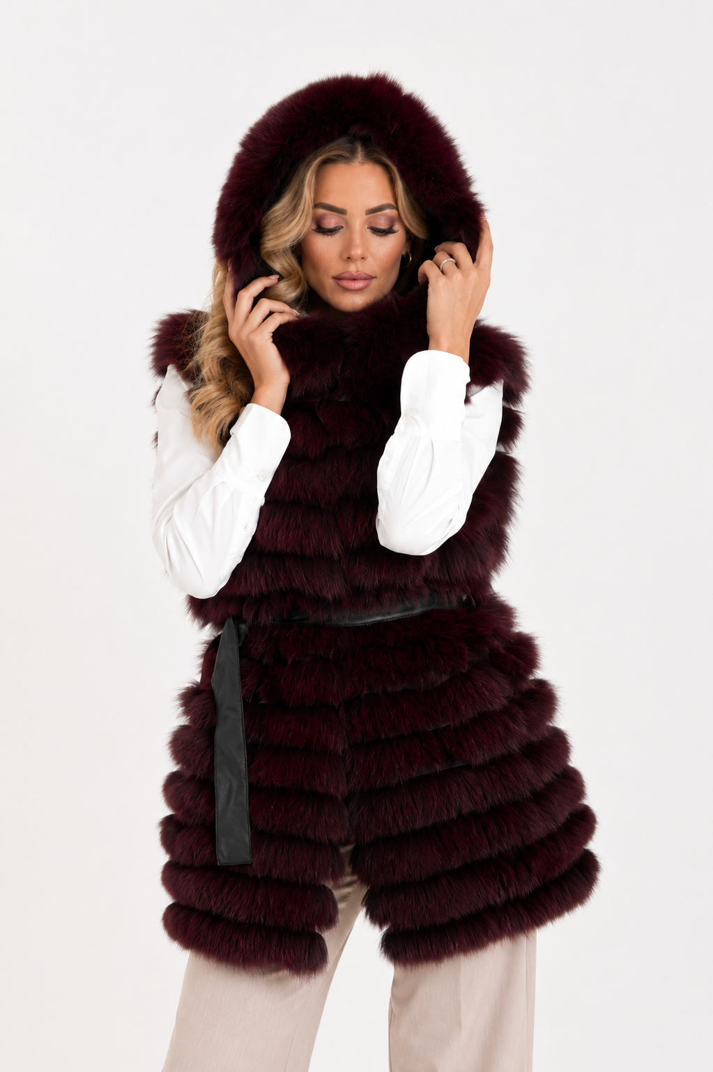 Gilet volpe Marzia bordeaux
